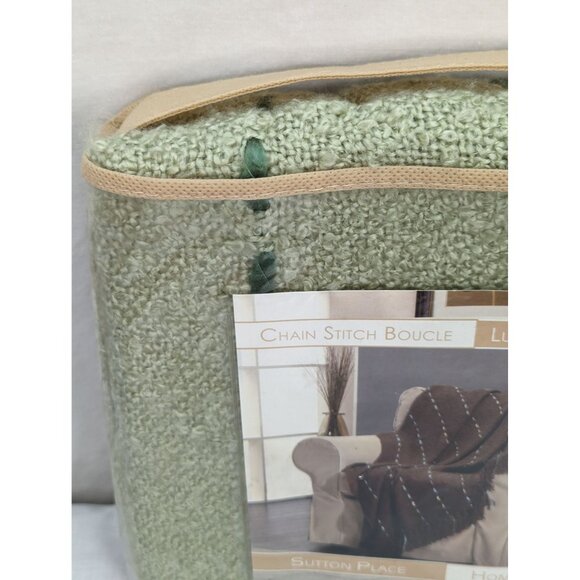 Sutton Place Home Collection Chain Stitch Boucle Luxury Throw 40"X68" Green - Picture 6 of 7